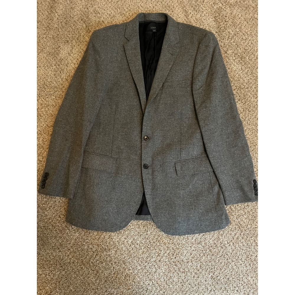 J.Crew Men Ludlow Jacket 40L Gray Moon Yorkshire Tweed Wool Blazer